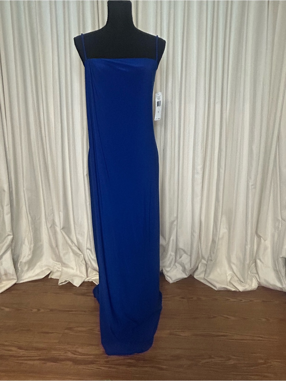Ralph Lauren Cobalt Blue Slip Maxi Dress with Spaghetti Straps
